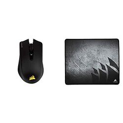 Corsair CH-9311011-EU 6-Button Wireless Gaming Mouse, Bluetooth Black & Corsair Gaming Mouse Mat, Black