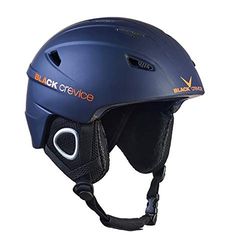 BLACK CREVICE Casque de Ski Kitzbühel I Casque de Ski au Design Sportif en différentes Couleurs I Casque de Ski Hommes & Femmes I Casque en Polycarbonate I Casque (S, Marine/Orange)