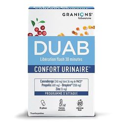 GRANIONS Duab - 20 Gélules - Inconfort Urinaire et Bien-Être Féminin - Formule Brevetée - Canneberge, Propolis, Oligoélément (Zinc) - Laboratoire des Granions - Marque Française