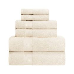 Superior Parent Collection-Set di 2 Asciugamani da Bagno in 100% Cotone Zero Twist, Super Morbidi e assorbenti, Colore: Avorio, 6 Piece Towel Set