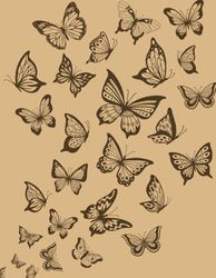Unbound Expressions: Burlywood Butterflies: An 8 1/2 x 11 Lined, Indexed, Soft Cover Journal