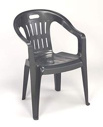 Dmora - Chaise empilable à dossier bas avec accoudoirs, Made in Italy, 56 x 55 x 78 cm, Couleur anthracite