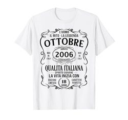 Le Leggende Sono Nate A Ottobre 2006 Regalo Uomo Anni 18 Maglietta