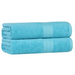 Superior - Ensemble Serviette de Bain éco, Coton, Turquoise, 68,6 x 137,2 cm, 4 pièces