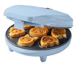 Bestron Waffle Maker con motivi di animali, piastra per Waffle mini biscotti a cialda, indicatoro luminso & rivestimento antiaderente, 700 watt, colore: Blu