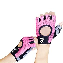 WESTWOOD FOX gewichthefhandschoenen met polsbandage ondersteuning, gymnastiekhandschoenen voor mannen en vrouwen, ademende gewichtshandschoenen vrouwen (Jet Pink, S)