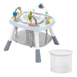 VEVOR Activiteitencentrum voor baby's, 360° draaibare zitting, interactieve speeltafel, in hoogte verstelbaar, ligstoel voor peuters met ontwikkelingsspeelgoed, muziek, liedjes, voor kinderen vanaf 6