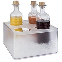 APS Cooler Box "FROSTY" - Genomskinlig isbox med avtagbar insats för 4 flaskor - Mått: 27 x 27 cm, Höjd: 15 cm, Volym: 7,5 l