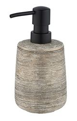 WENKO DIE BESSERE IDEE Fedio-Dispenser per Sapone Liquido, capacità 0,4 l, Ceramica, Gold, 8.5 x 17 x 8.5 cm