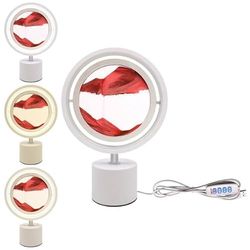 Lesser & Pavey Quicksand Lamp with Light for Decor | Rotatable Moving Sand Art Lamp for Night Light | Artistic Gift for Home Decor & Desk Lamp – Quicksand Lamp Red