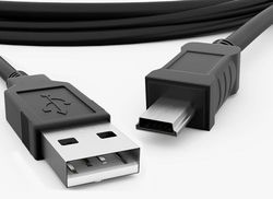 Adapterkabel zwart USB 2.0 stekker naar stekker Mini B – 1 m, 5-polige aansluiting voor GoPro 4, PS3-controller