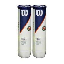 Wilson Roland Garros, WRT116402 Palline da Tennis Ufficiali, 2 Tubi da 4 Palline, Tutte le Superfici, 18 x 8