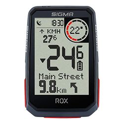 SIGMA ROX 4.0 (svart) HR -uppsättning | GPS -cykeldator inklusive pulsmätare | E-cykelkompatibel navigationsenhet I Vattentät GPS-hastighetsmätare