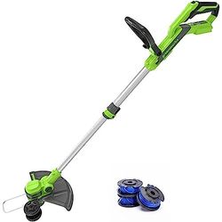 Greenworks Cortabordes Eléctrico 40V 33cm, Bobina de Hilo Doble 3 Piezas sin Batería ni Cargador