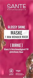 SANTE Naturkosmetik Glossy Shine 1 Min Wonder Mask, cura profonda per capelli senza lucentezza con estratto di betulla biologico e complesso proteico a 3 strati, per 3 volte più lucentezza e