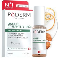 PODERM Ongles Cassants, Stries, Dedoubles | Durcisseur Extra Fort - Soin 2en1 Aux Plantes Réparatrices, Fortifiantes et Nourrissantes | Solution Professionnelle Pied/Main | Fabriqué en Suisse
