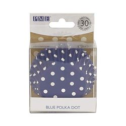 Étuis à cupcakes à pois bleus PME, doublés d'aluminium, Pk/30