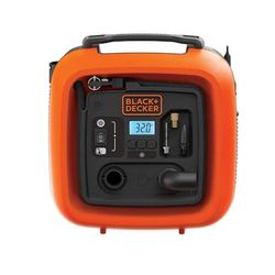 Black+Decker 11,0 bar/12 V Compressor/bomba de ar, 160 psi, para pneus, bolas, cadeiras de rodas, etc., com 2 modos de funcionamento e modo de bombeamento, branco, 3151 Jahre vor Ort Garantie