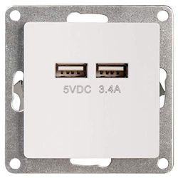 MC Power 1534555 McPower - USB-oplaaddoos | CUP | 2-voudig, 5 V/3,4 A, UP, wit, gepolijst | ideaal bijvoorbeeld bijvoorbeeld voor het opladen van smartphones en tablets, 230 V