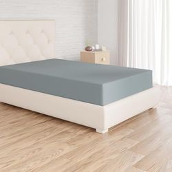 Amazon Basics Lençol-capa ajustável, 90 x 190 x 30 cm, de poliéster de microfibra, SPA azul
