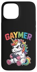 Gaymer Unicorn LGBTQ Gay Pride Rainbow Funny Gamer Video Case for iPhone 15