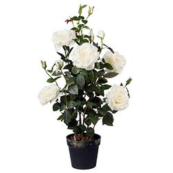 Gasper 3019010-40 Plante Artificielle en Pot en Plastique Blanc Hauteur 68 cm