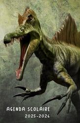 Agenda Scolaire 2025 2026 Dinosaure: Planificateur journalier garçon fille collège primaire | 2 Jours Par Page | De Septembre 2025 à Août 2026 | ... scolaire | Format Pratique A5 | 215 Pages