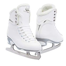 Jackson Ultima Finesse 180 Hight Top Lace Up Medium Support SoftSkate, Pattini da Ghiaccio artistici Donna, Bianco/Pile, 6 Women's