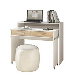 Selsey Bureau, Bois, Blanc Mat/chêne Sonoma, 39 x100 x 88 cm