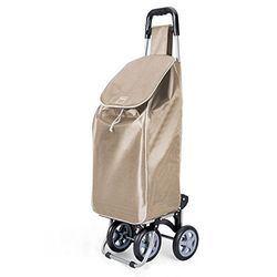 Metaltex TRILLIUM - Carro de Compra con 4 ruedas, color Dorado, 50 Litros