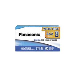 Panasonic EVOLTA TECHNOLOGY INSIDE LR03ETI/8CB, AAA Micro LR03, 8-pack in plasticvrije verpakking, 1,5 V, premium batterij met langdurige energie, alkalinebatterij,8er Pack
