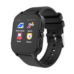 Smartwatch Cool Junior van siliconen, zwart (gezondheid, sport, slaap, IP68, games)