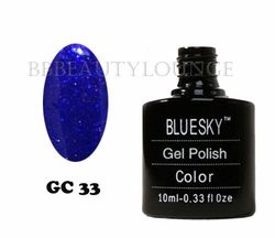 Bluesky Smalto Per Unghie Gel, Royal Colbalt Blue, Gc33, Blu, Buio Blu, Luccichio (Per Lampade Uv E Led) - 10 Ml