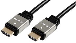 Pro Signal PSG04119 HDMI Lead with Ethernet, Male to Male, Silver Metal Heads, 5m, Black