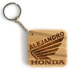 Portachiavi o calamita personalizzato in legno Faltec compatibile con HONDA - personalizza con il tuo nome o con la targa della moto - logo moto