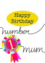 Claire Giles Greeting Cards, Happy Mother's Day Card, Number 1 Mum design Mothering Sunday Greeting Card, See through acetate window