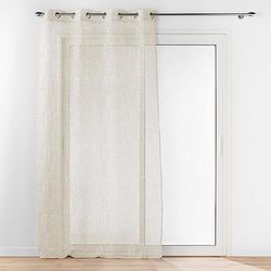Douceur d'Intérieur, Net Curtain with Eyelets (140 x 240 cm) Pandora White Sandblasted Printed Voile