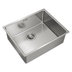 Teka 115000005 Aanrecht Gemaakt van roestvrij staal met een enkele kom Linea RS15 50.40 3½ W/OVF SP-115000005, grijs