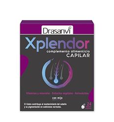 DRASANVI XPLENDOR Extratos vegetais e vitaminas e minerais, fortalece a fibra capilar, 24 cápsulas vegetais