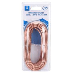 Blendend Câble de haut-parleur rouge transparent de 10 m, idéal pour les connexions audio dans les systèmes audio et home cinéma.
