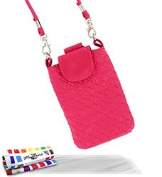 MUZZANO Original Citypoche premiumpåse med 3 ultraklart skärmskydd för Apple iPhone 5S - Hot Pink