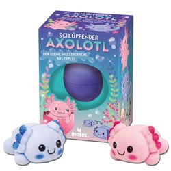 moses. Luchtige Axolotl, magische Axolotl speelfiguur om uit te broeden, spannend kinderspeelgoed in verrassingskleur, nieuwsgierige kinderen, verrassing (roze of blauw)