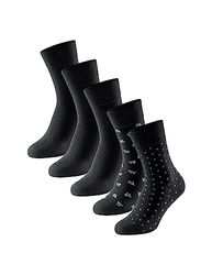 Schiesser Herr 5-pack strumpor-Stay Fresh klassiska strumpor, svartmönstrade, 39/42, Schwarz Gemustert, 39-42 EU