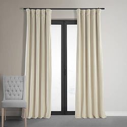 HPD Half Price Drapes Signature Velvet Blackout Curtains for Bedroom 50 x 84 (1 Panel), VPCH-180103-84, Neutral Ground