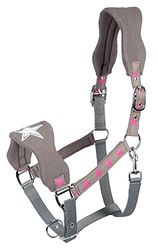 PFIFF 102554 Cavezza asterisco in plastica pile polare ricamabile, grigio, pony
