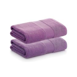 PADUANA Lot de 2 Serviettes de Bain 100 x 150 Lilas 100% Coton Coiffure – Serviette sèche Douce, Rapide et Absorption maximale – Disponible Serviette de Toilette, Serviette de Lavage, Serviette de