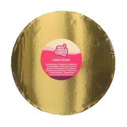 FunCakes Cake Drum Redondo Ø25 cm/20 mm – Gold – Base para Tartas Gruesas y de Varios Pisos, para Bodas, cumpleaños, Fiestas