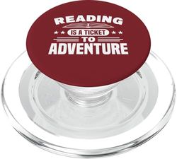 Leer es un boleto para la aventura Leer libros Bookworm Nerd PopSockets PopGrip para MagSafe