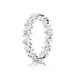 Pandora damring gnistrande stjärna 925 silver delförgylld zirkon transparent glasögonslipning – 190974CZ e silver, 56 (17,8), colore: silver, cod. 190974CZ-56