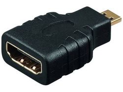 Adapter HDMI 19p (Bu.) - 19p micro (St.) goud